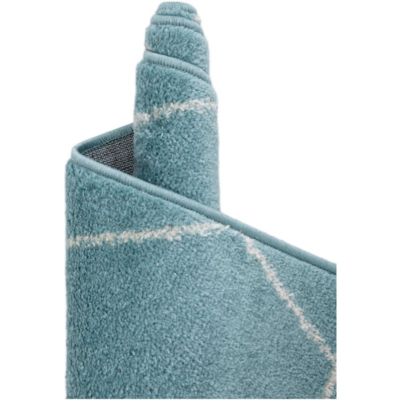 Tapete Enrejado Geométrico en Azul Claro