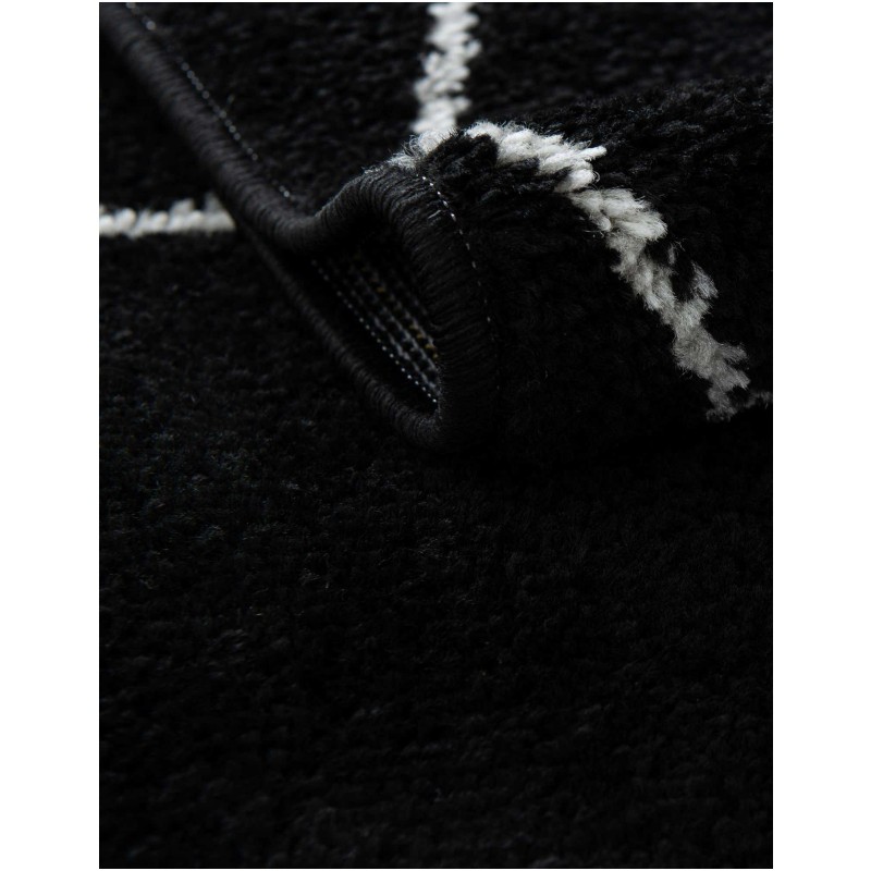 Tapete Enrejado Geométrico en Negro