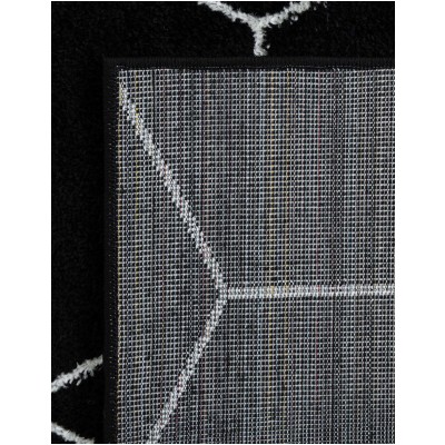 Tapete Enrejado Geométrico en Negro