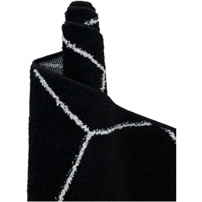 Tapete Enrejado Geométrico en Negro