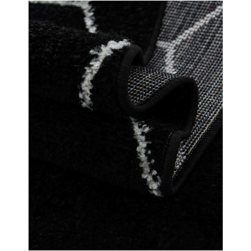 Tapete Enrejado Geométrico en Negro