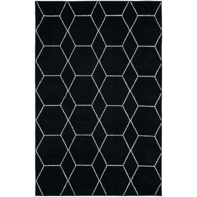 Tapete Enrejado Geométrico en Negro