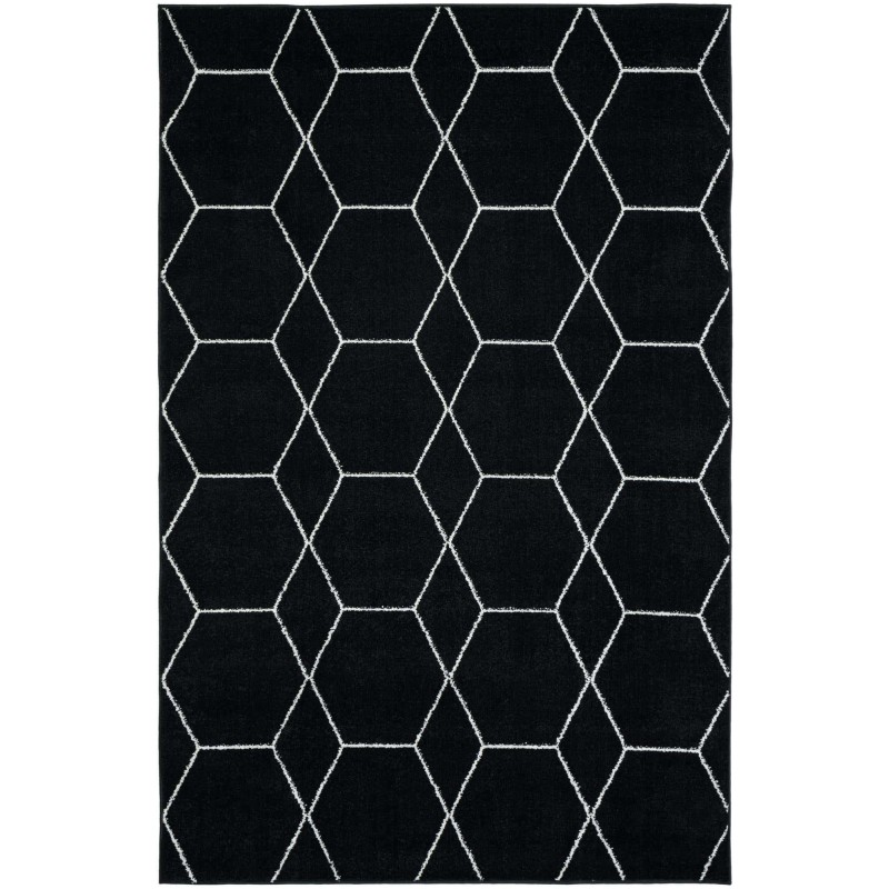 Tapete Enrejado Geométrico en Negro