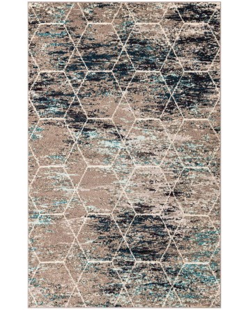 Tapete Enrejado Geométrico en Azul Multiple