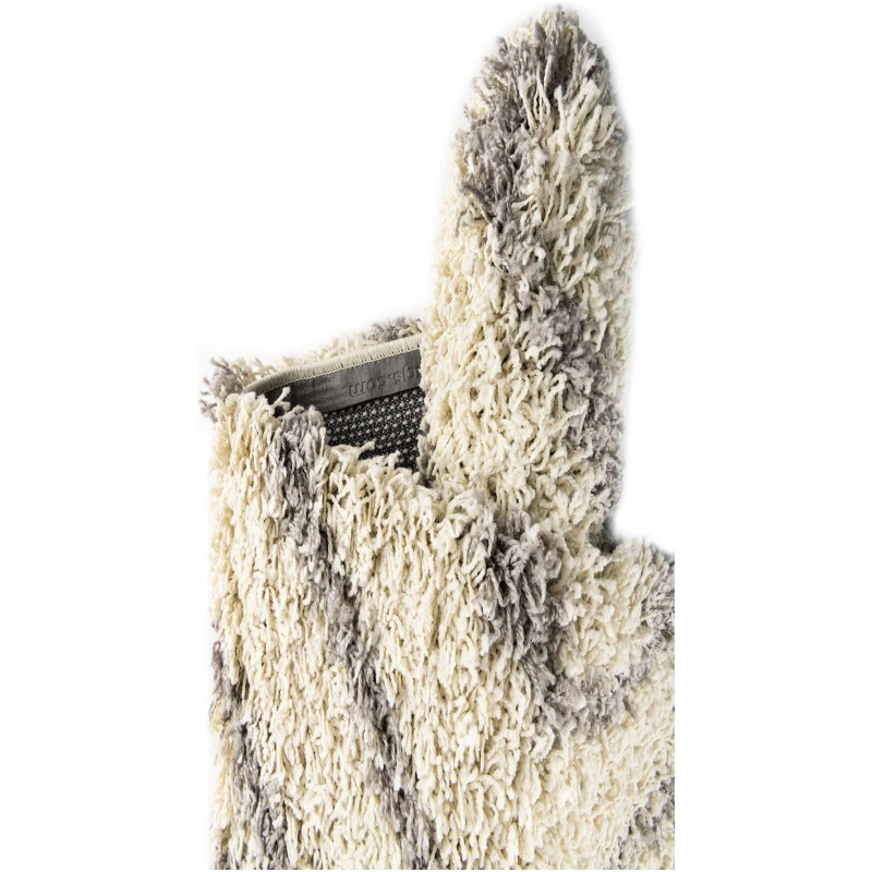 Tapete Shaggy Rombos Enrejados en Marfil