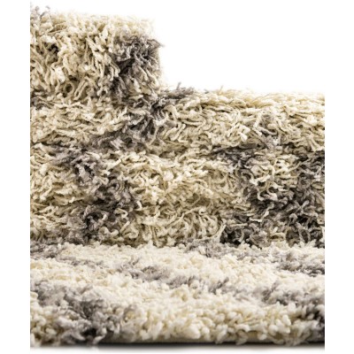 Tapete Shaggy Rombos Enrejados en Marfil