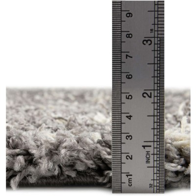 Tapete Shaggy Rombos Enrejados en Gris