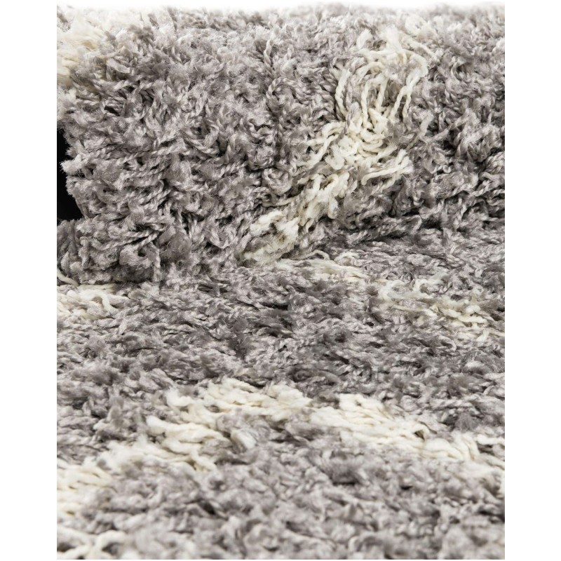 Tapete Shaggy Rombos Enrejados en Gris