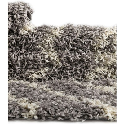 Tapete Shaggy Rombos Enrejados en Gris