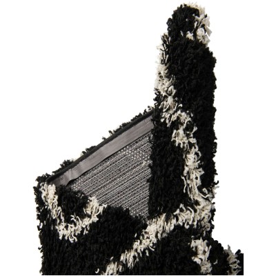 Tapete Shaggy Rombos Enrejados en Negro y Blanco