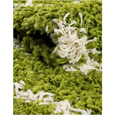 Tapete Shaggy Rombos Enrejados en Verde