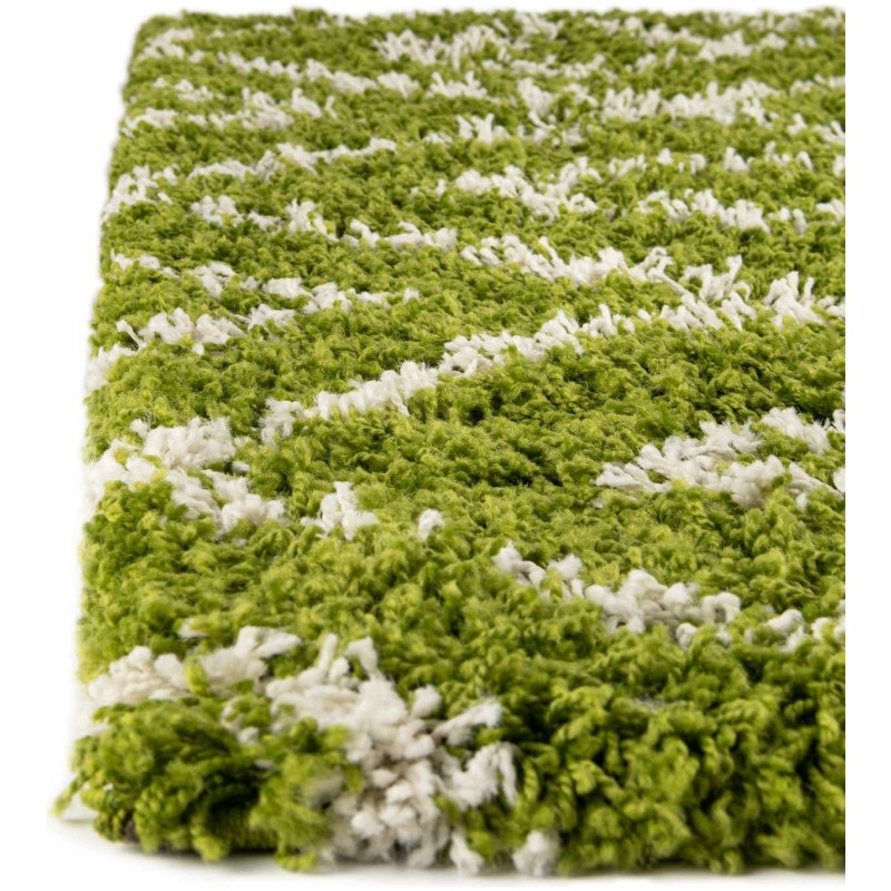 Tapete Shaggy Rombos Enrejados en Verde