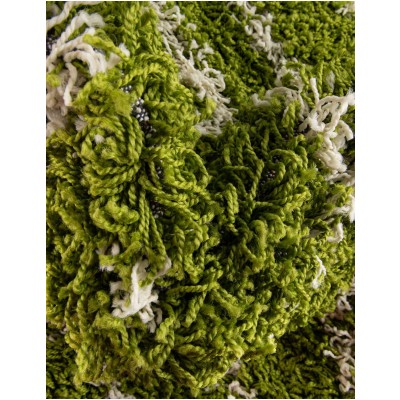 Tapete Shaggy Rombos Enrejados en Verde