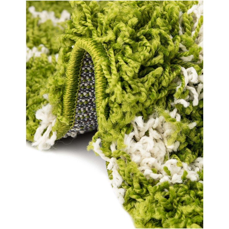 Tapete Shaggy Rombos Enrejados en Verde
