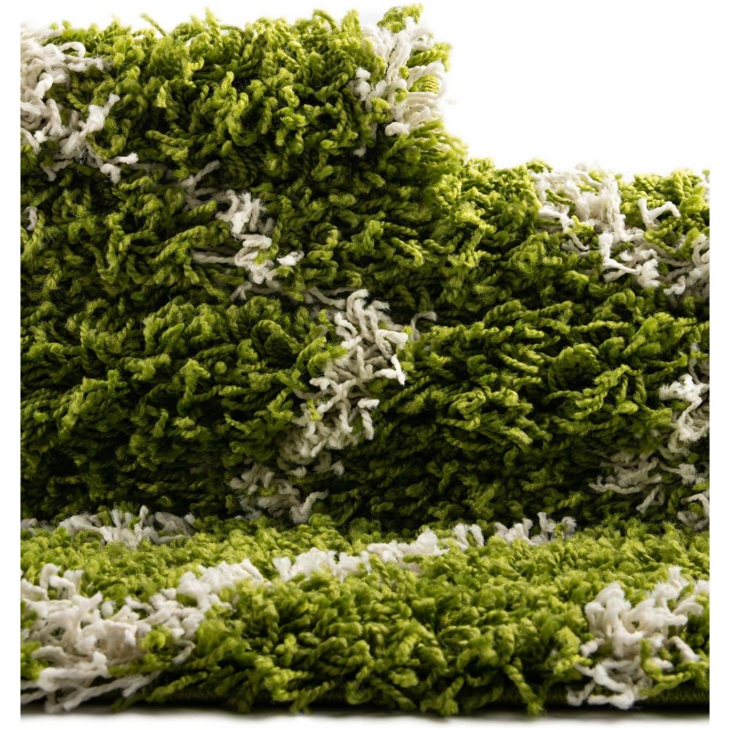 Tapete Shaggy Rombos Enrejados en Verde