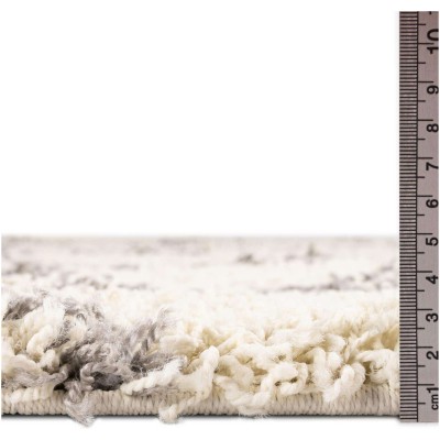 Tapete Shaggy Enrejado en Marfil