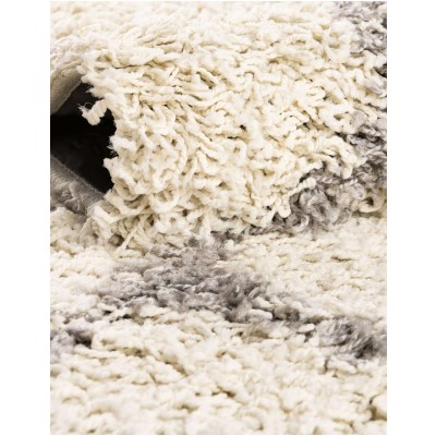Tapete Shaggy Enrejado en Marfil