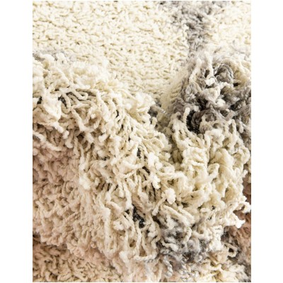 Tapete Shaggy Enrejado en Marfil