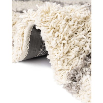Tapete Shaggy Enrejado en Marfil