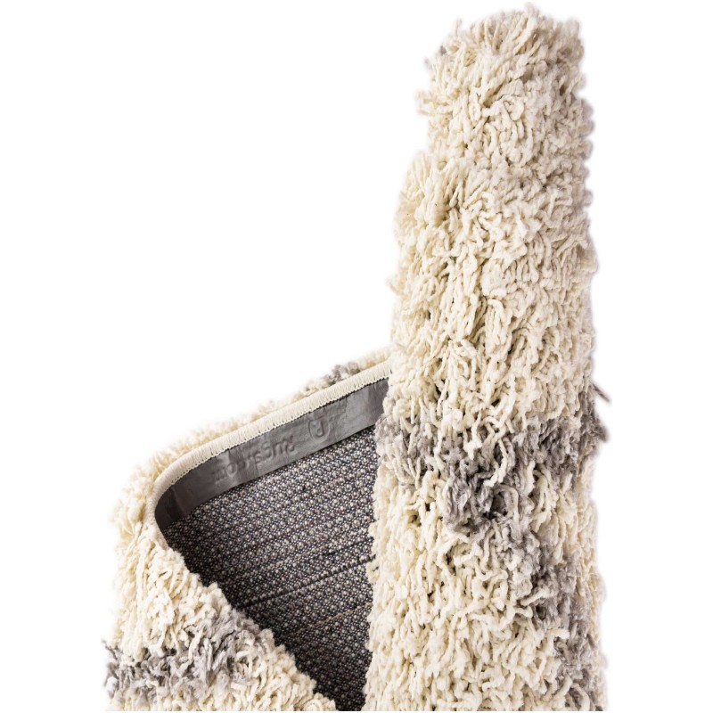 Tapete Shaggy Enrejado en Marfil