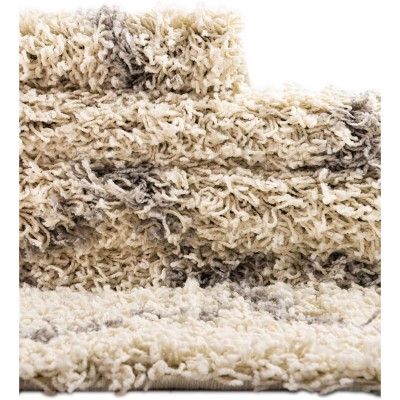 Tapete Shaggy Enrejado en Marfil