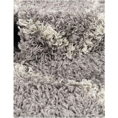 Tapete Shaggy Enrejado en Gris