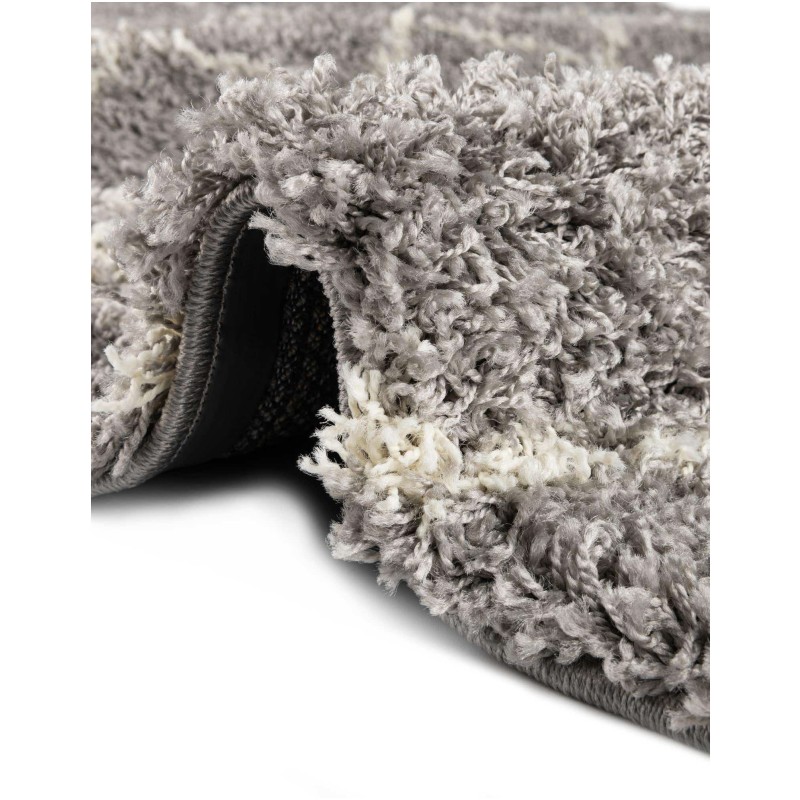 Tapete Shaggy Enrejado en Gris