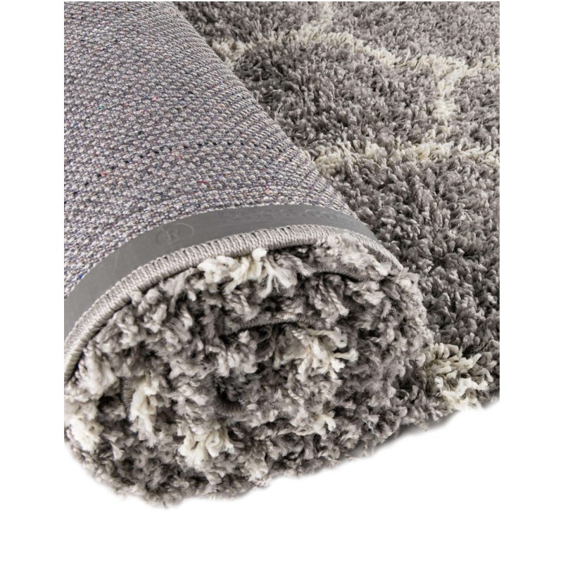 Tapete Shaggy Enrejado en Gris