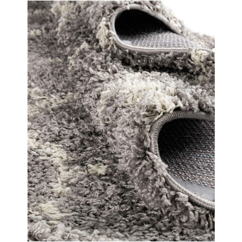 Tapete Shaggy Enrejado en Gris