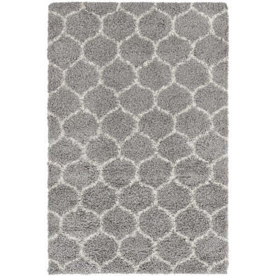 Tapete Shaggy Enrejado en Gris