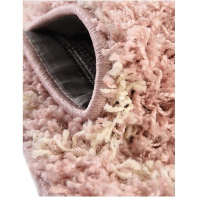 Tapete Shaggy Enrejado en Rosa Claro