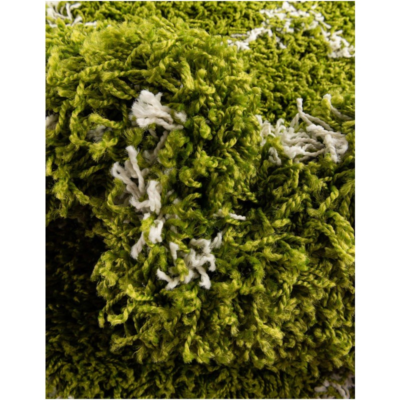 Tapete Shaggy Enrejado en Verde