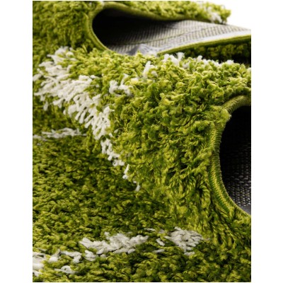 Tapete Shaggy Enrejado en Verde