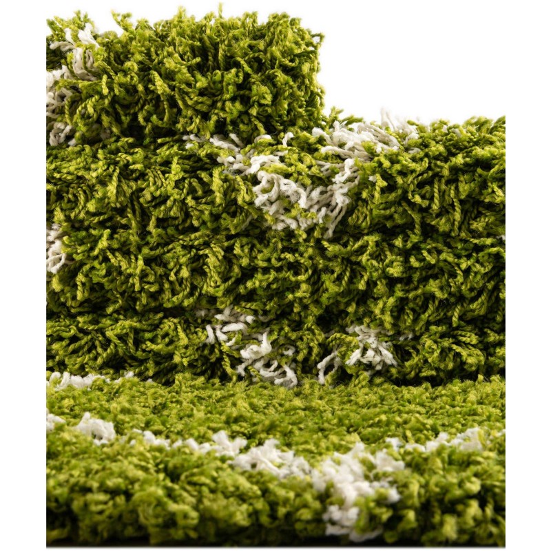 Tapete Shaggy Enrejado en Verde