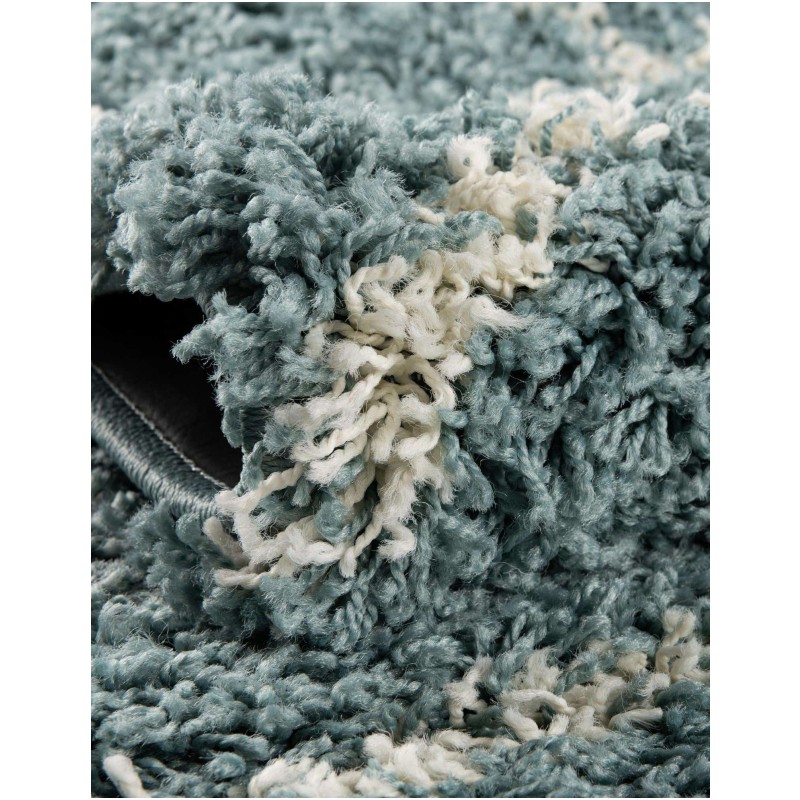 Tapete Shaggy Enrejado en Azul Claro