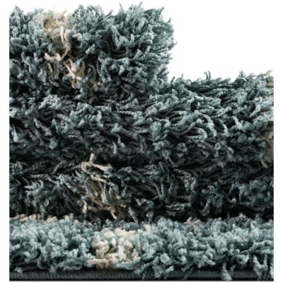 Tapete Shaggy Enrejado en Azul Claro