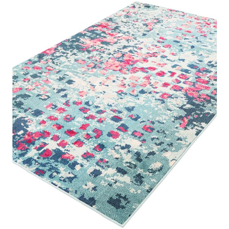 Tapete Oasis con Manchas Azul y Rojo