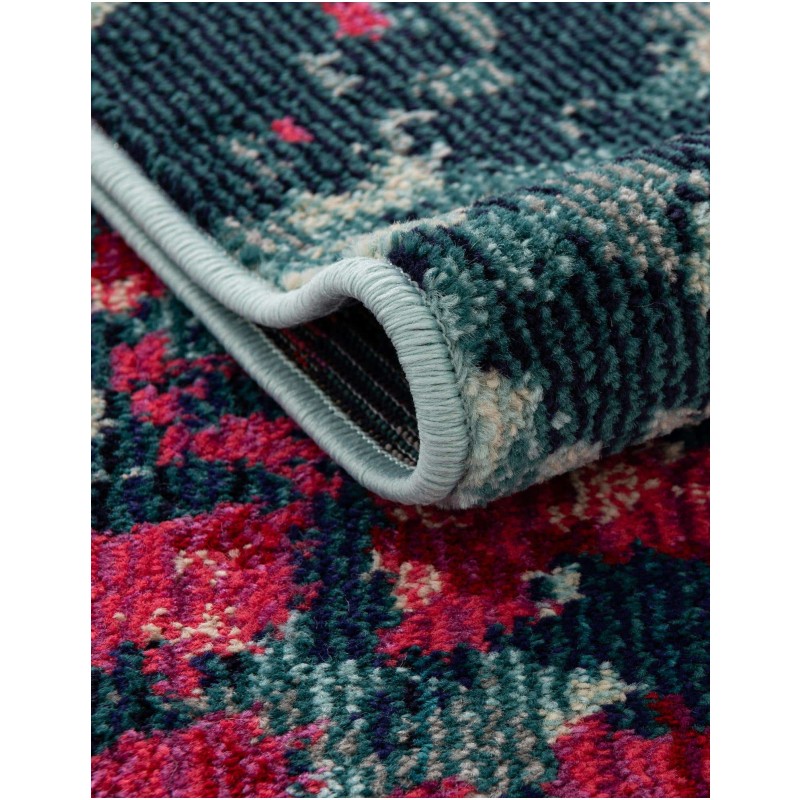 Tapete Oasis con Manchas Azul y Rojo