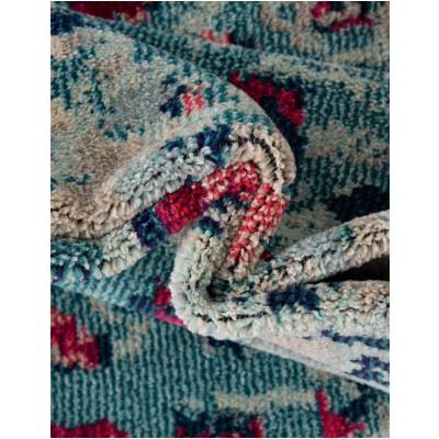 Tapete Oasis con Manchas Azul y Rojo