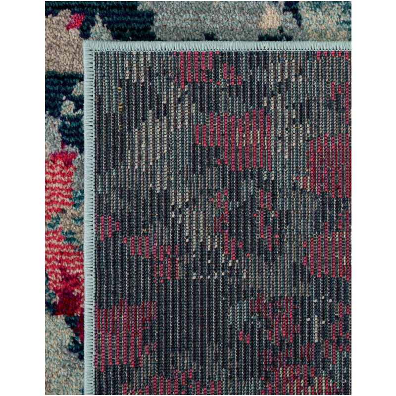 Tapete Oasis con Manchas Azul y Rojo