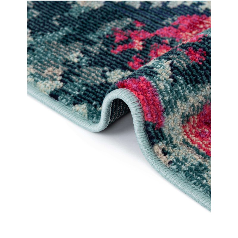 Tapete Oasis con Manchas Azul y Rojo