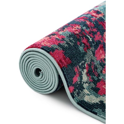 Tapete Oasis con Manchas Azul y Rojo