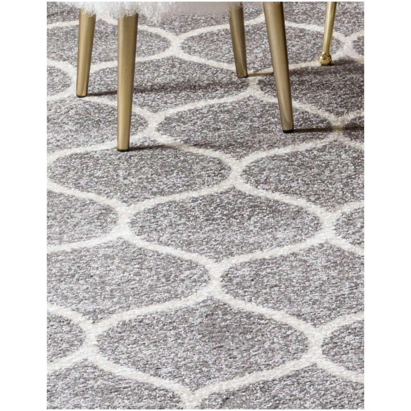 Tapete Enrejado Curvo en Gris Claro