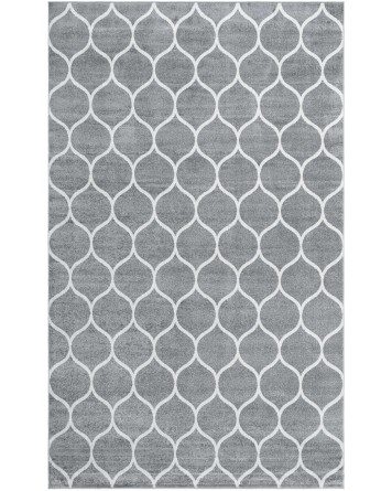 Tapete Enrejado Curvo en Gris Claro
