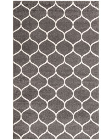 Tapete Enrejado Curvo en Gris Obscuro