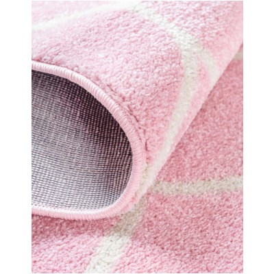 Tapete Enrejado Curvo en Rosa Claro