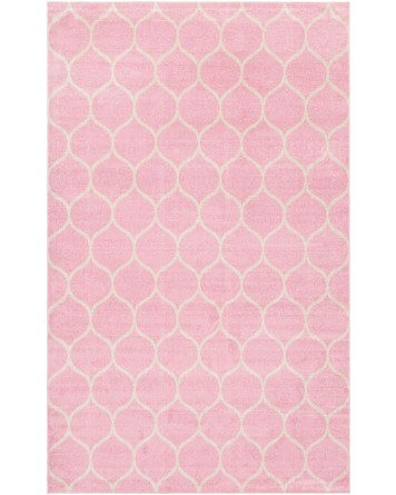Tapete Enrejado Curvo en Rosa Claro