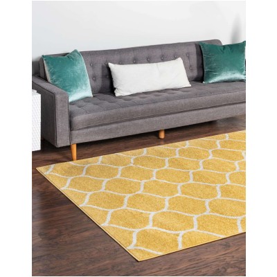 Tapete Enrejado Curvo en Amarillo