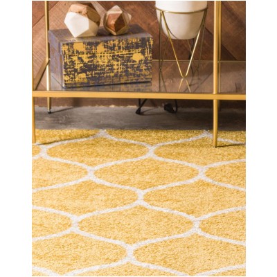 Tapete Enrejado Curvo en Amarillo