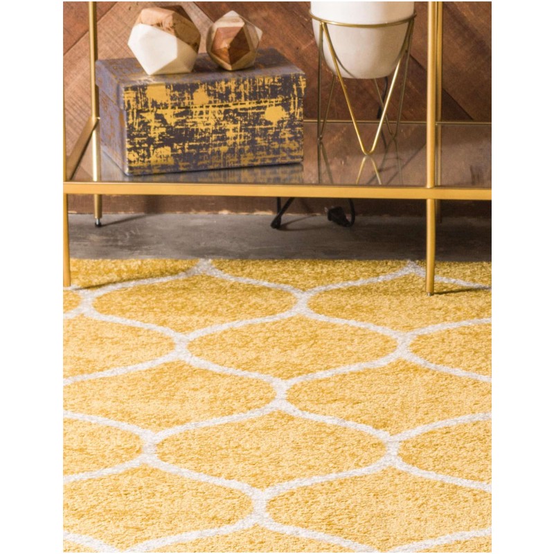 Tapete Enrejado Curvo en Amarillo